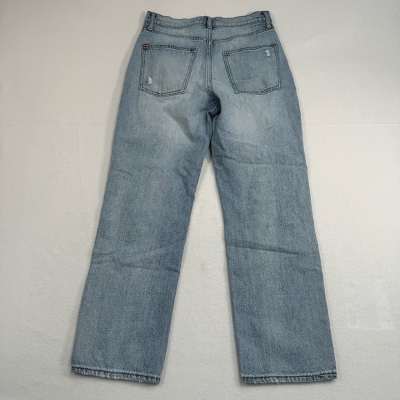 BDG Button Fly Straight Leg Distressed Jeans Women Size 28 High Rise Light Wash - Picture 4 of 14